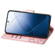 Etui z klapką do Xiaomi 14T Pro, Butterfly, różowe rose gold