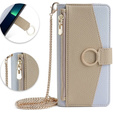 Etui z klapką do Samsung Galaxy A05s, Wallet Zipper Pocket, z lusterkiem, niebieskie