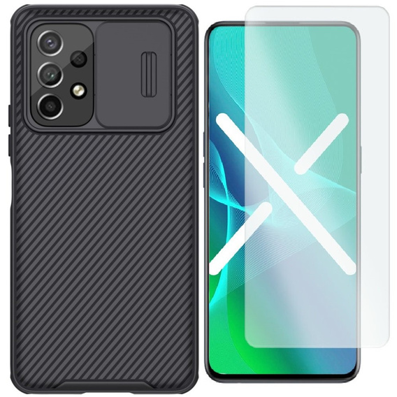 Zestaw Etui NILLKIN do Samsung Galaxy A53 5G, CamShield Case, Czarne + Szkło