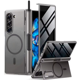 Etui do Samsung Galaxy Z Fold6, Berfy do MagSafe Pen Slot, szare