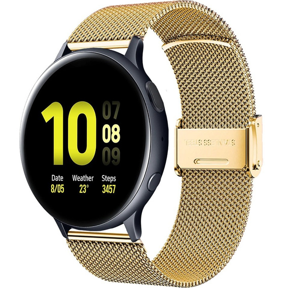 Bransoleta Milanese + Etui z osłoną na ekran do do Samsung Galaxy Watch Active 2 44mm, Złoty