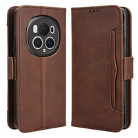 Etui z klapką do Honor Magic 6 Pro 5G, Card Slot, brązowe