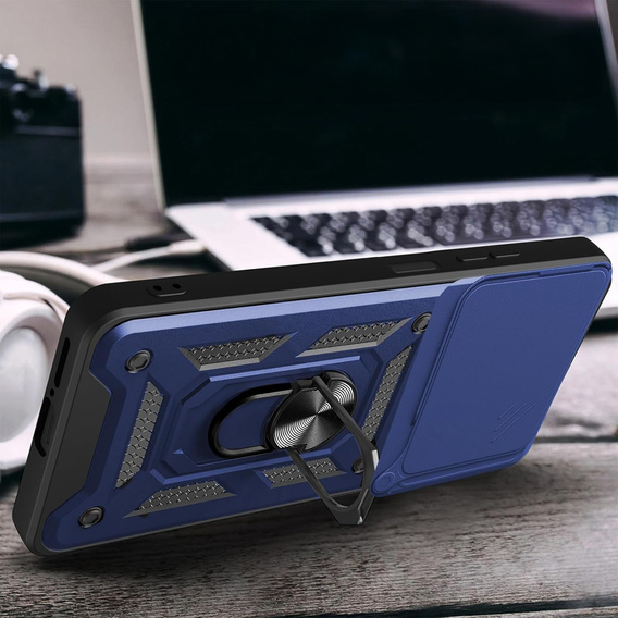 Etui pancerne do Honor 400 5G, CamShield Slide, niebieskie