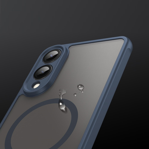 Etui do Samsung Galaxy S25 Edge, Matt Case, do MagSafe, niebieskie + Szkło na ekran