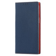 Etui z klapką do iPhone 15 Pro, Litchi Skin Grain, granatowe
