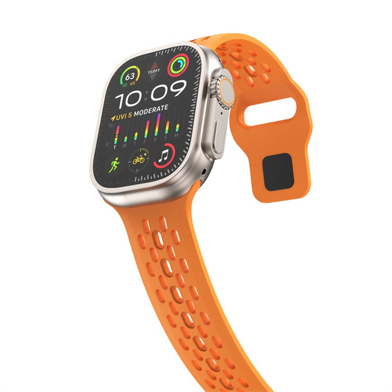 Pasek Silikonowy do Apple Watch 1/2/3/4/5/6/7/8/9/10/11/SE Ultra 1/2/3 42/44/45/46/49mm, Pomarańczowy