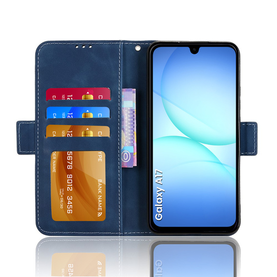 Etui z klapką do Samsung Galaxy A17 5G, Card Slot, granatowe