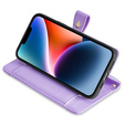 Etui z klapką do iPhone 15 Pro Max, Wallet Zipper Pocket, fioletowe