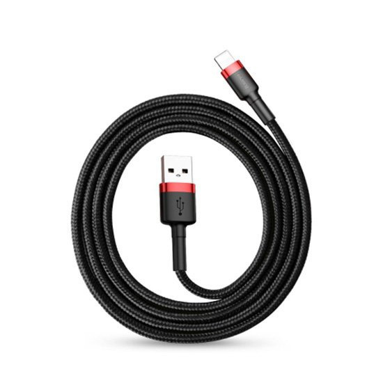 Baseus Cafule – kabel USB-A do Lightning 0,5 m 2,4A - czerwono-czarny