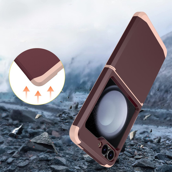 Etui pancerne do Samsung Galaxy Z Flip7 FE / Z Flip6, Armor Shockproof, bordowe