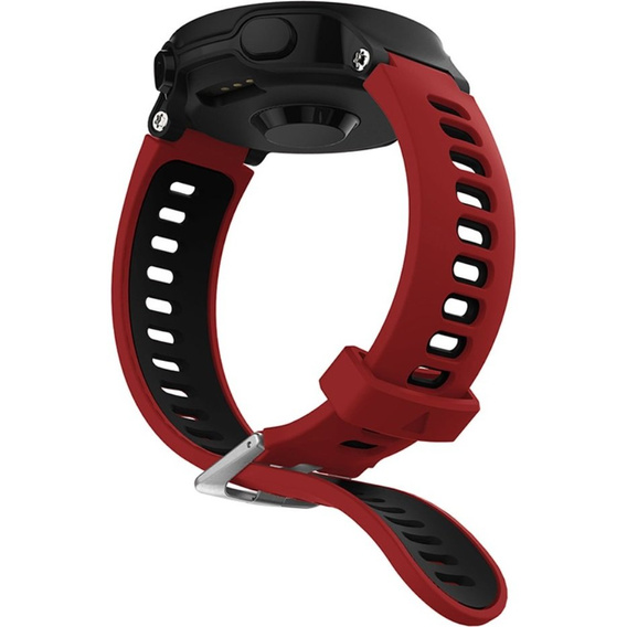 Pasek Silikonowy do Garmin Forerunner 220/230/235/620/630/735/735XT, Czerwony/Czarny