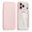 Etui z klapką do iPhone 17 Pro Max, RFID Wallet MagSafe z ochroną aparatu, różowe