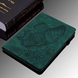 Etui do Samsung Galaxy Tab S10 Lite / S10 FE / S9 FE, Wallet Pen Slot, butterflies, Zielone