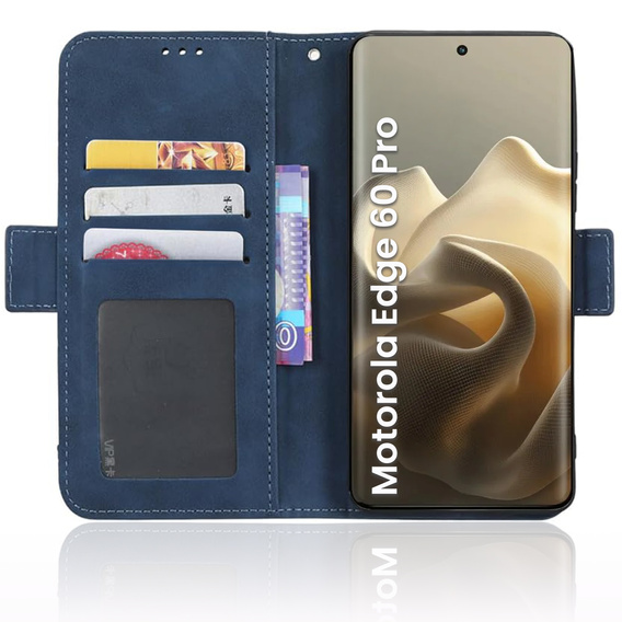 Etui z klapką do Motorola Edge 60 Pro – Card Slot Wallet, niebieskie