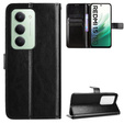 Etui z klapką do Xiaomi Redmi 15 5G / 4G, z teksturą Crazy Horse, czarne