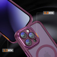 Etui do iPhone 14 Pro, ERBORD Impact Guard, do MagSafe, bordowe