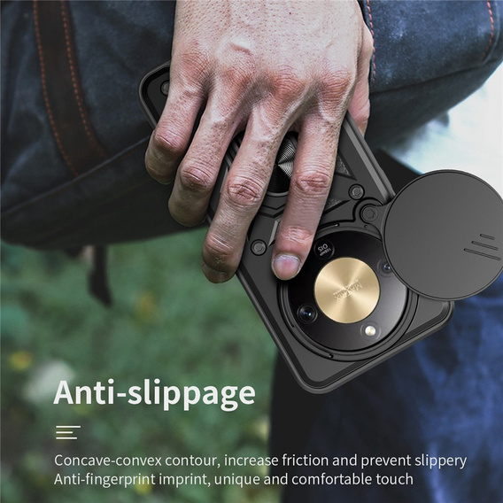 Etui pancerne do Honor Magic 8 Lite, CamShield Slide, czarne