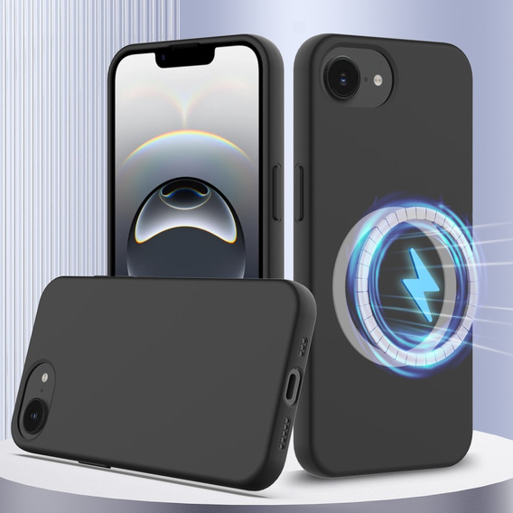 Etui do iPhone 16e, Silicone MagSafe, czarne