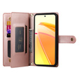 Etui z klapką do Oppo Reno 13 Pro 5G, Wallet Zipper Pocket, różowe