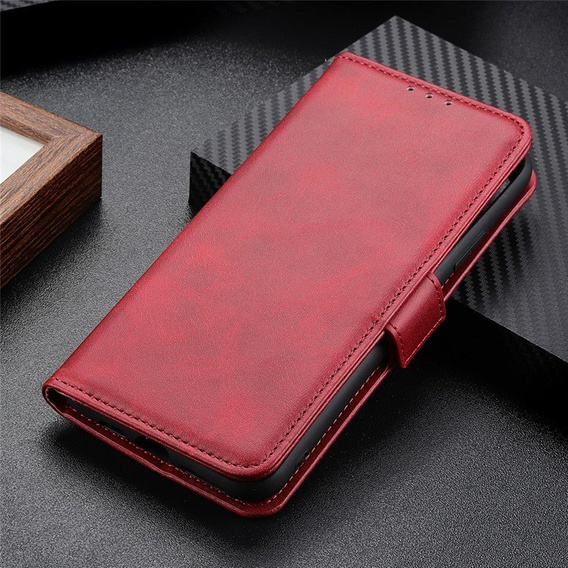 Etui z klapką do Nokia G60 5G, Wallet PU Leather Case, czerwone