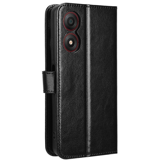 Etui z klapką do ZTE Blade A34, Crazy Horse Wallet, czarne
