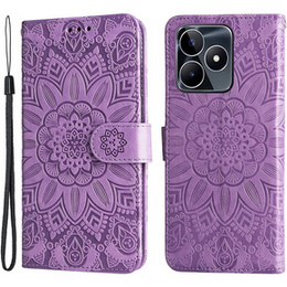 Etui do Realme C53 4G, Kwiaty, fioletowe