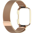 Pasek Bransoleta Milanese z Etui do Xiaomi Redmi Watch 3 Active, Różowe rose gold