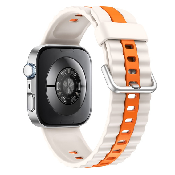 Pasek Silikonowy do Huawei Watch Fit 4 / 4 Pro / 3, Beżowy / Pomarańczowy