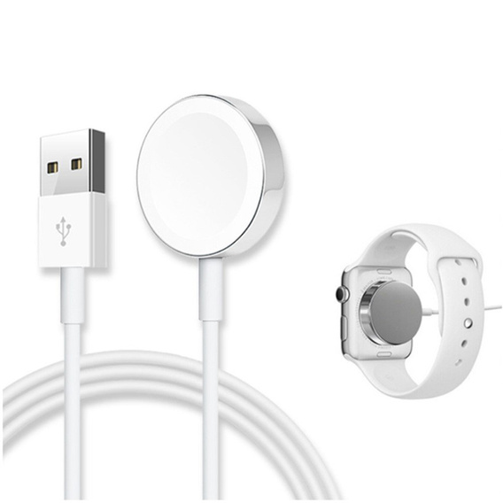 Ładowarka magnetyczna do zegarków Apple Watch, Biała