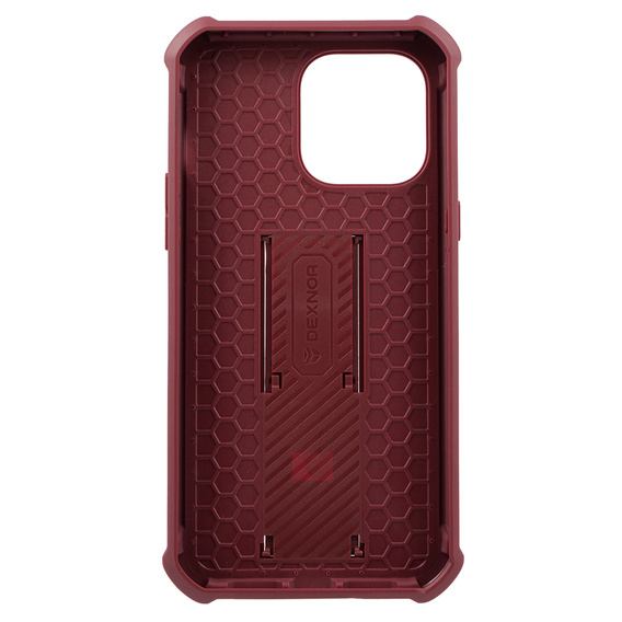 Etui pancerne do iPhone 14 Pro Max, Dexnor Full Body, czerwone