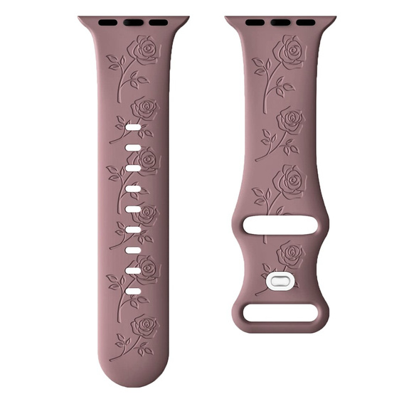 3x Pasek Silikonowy do Apple Watch 1/2/3/4/5/6/7/8/9/10/11/SE 38/40/41/42mm, Rose, Fioletowy, Beżowy, Biały