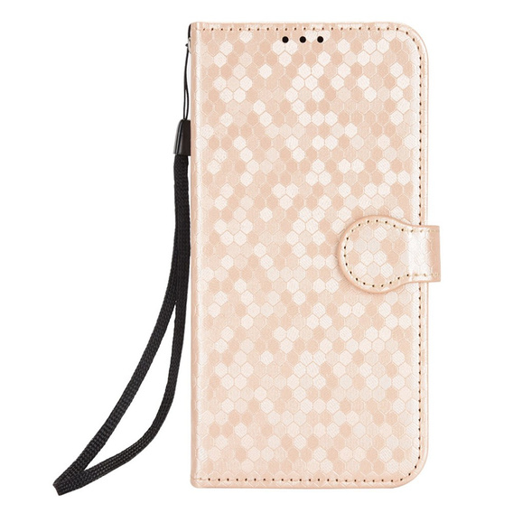 Etui z klapką do Motorola Moto G56 5G, Wallet Rhombus, złote