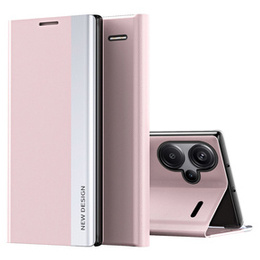 Etui z klapką do Xiaomi Redmi Note 13 Pro+, Side Magnetic, różowe