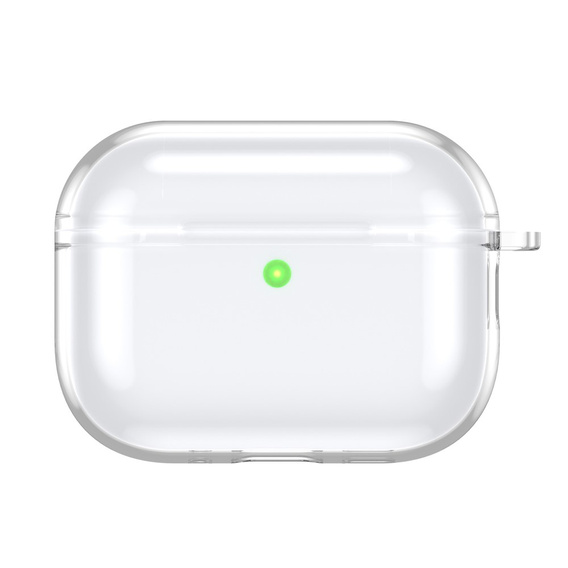Etui silikonowe do AirPods Pro 3 z karabińczykiem, przezroczyste