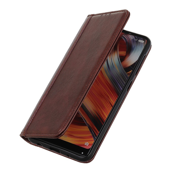 Etui z klapką do Motorola Moto G56 5G, Split Leather, brązowe