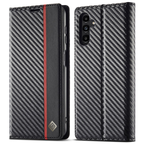 Etui z klapką do Samsung Galaxy A56 5G, Carbon LC.IMEEKE, czarne