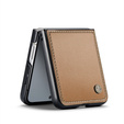 Etui do Samsung Galaxy Z Flip7, CASEME Litchi Leather, brązowe