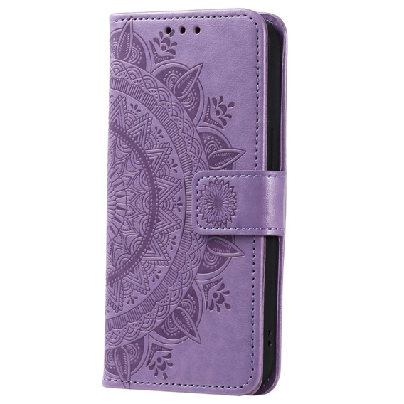 Etui z klapką do Samsung Galaxy A15, Mandala Flower, fioletowe + szkło 9H