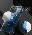 Etui pancerne do iPhone 14 Pro Max, Dexnor Full Body do MagSafe, granatowe