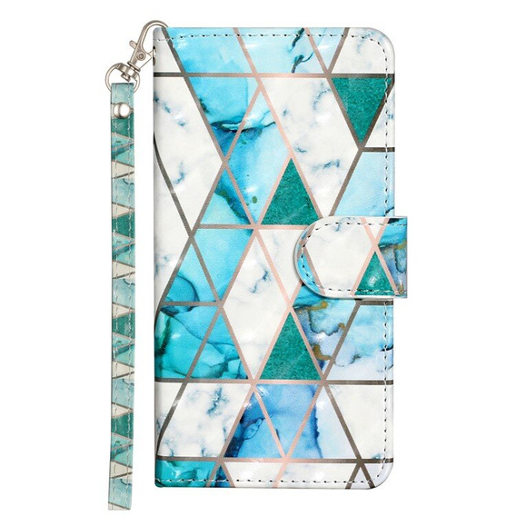 Etui z klapką do Xiaomi Redmi 13C / Poco C65, Wallet, Marble zielone