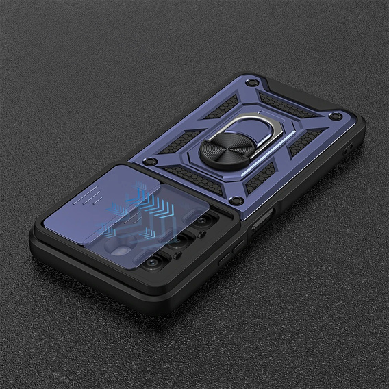 Etui pancerne do Infinix Hot 50 Pro 4G, CamShield Slide, niebieskie