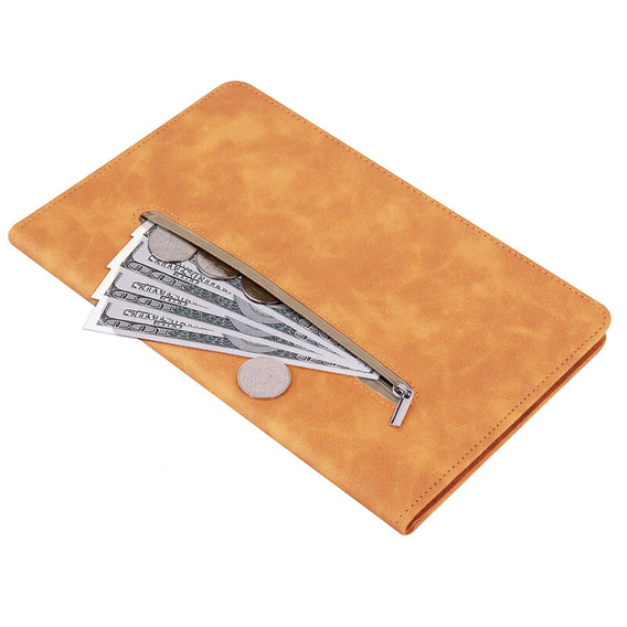 Etui do Samsung Galaxy Tab S10 Lite / S10 FE / S9 FE, Wallet Pen Slot, żółty
