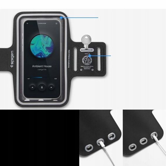 Etui na ramię SPIGEN A703 Dynamic Shield Armband do smartfonów do 6.9", czarne