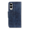 Etui z klapką do Samsung Galaxy S25 Edge, skórzane, niebieskie