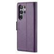 Etui do Samsung Galaxy S24 Ultra, ERBORD Glossy Litchi, portfel z klapką, fioletowe