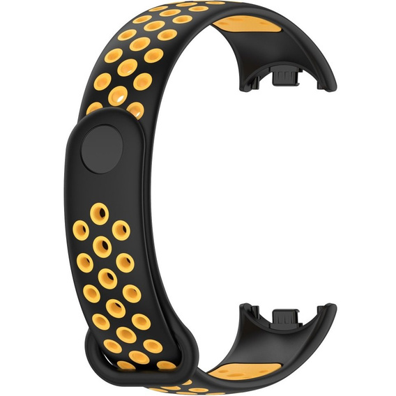 Pasek Silikonowy do Xiaomi Smart Band 10 / 9 / 8, Czarny / Żółty