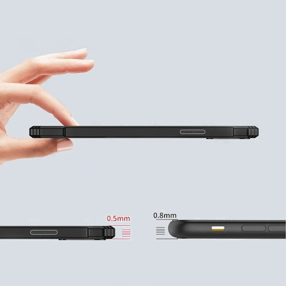 Etui do Motorola Edge 50 Fusion 5G, z blaszką magnetyczne, przezroczyste / czarne