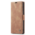 Etui CASEME do Samsung Galaxy S22 Ultra, Leather Wallet Case, brązowe