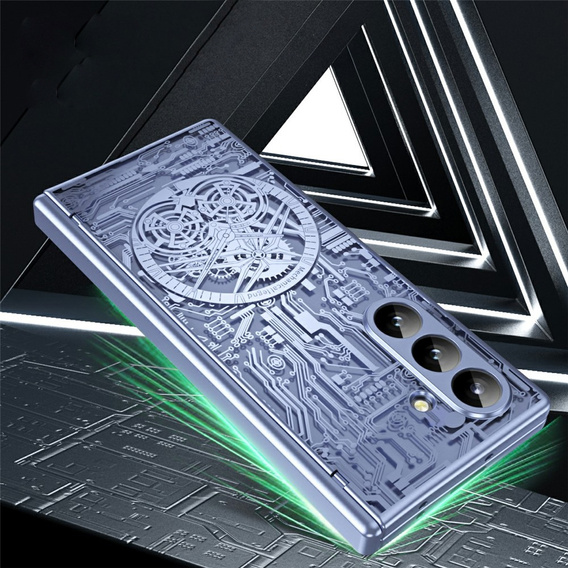Etui do Samsung Galaxy Z Fold7 5G, Mechanical Legend, niebieskie