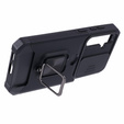 Etui pancerne do Samsung Galaxy S23 FE, Camera Slide Card Slot, czarne + szkło 9H